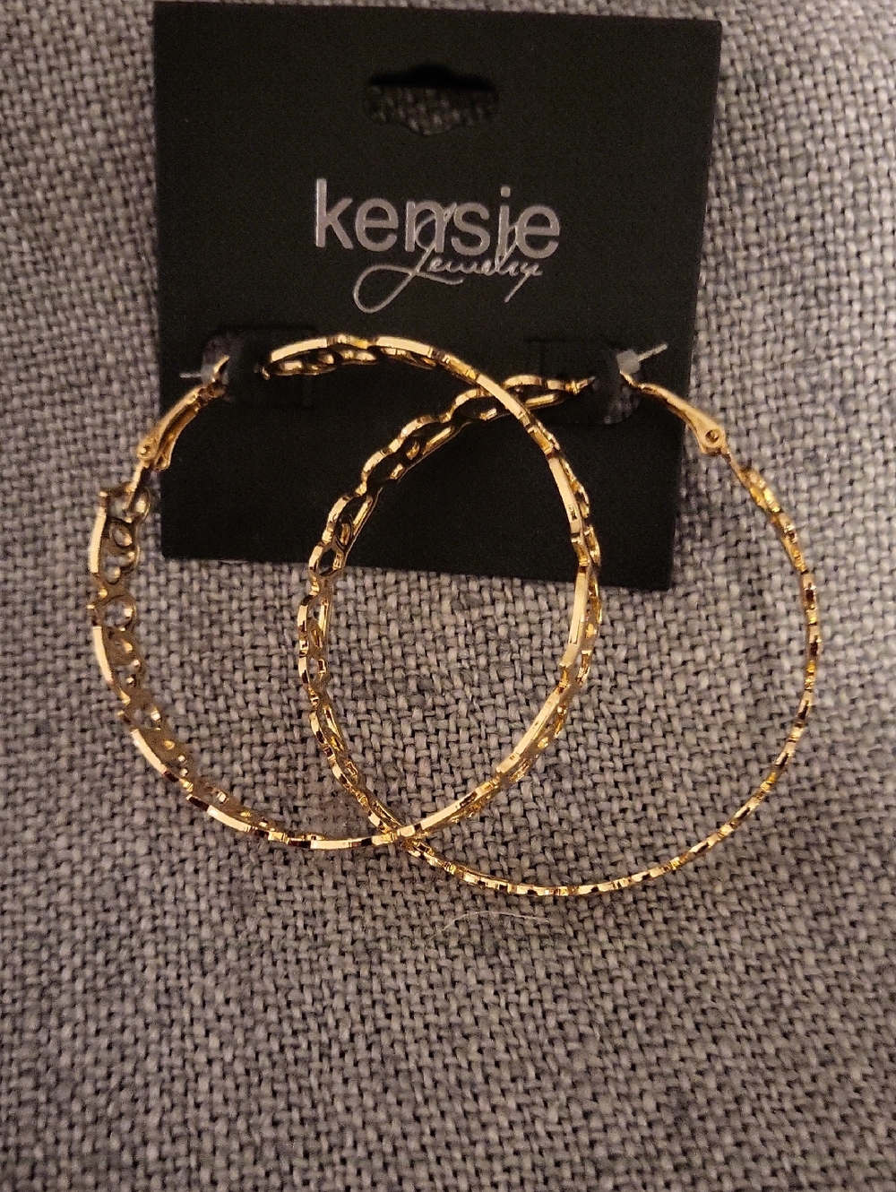 Kensie Gold Tone Large Hoop Earrings